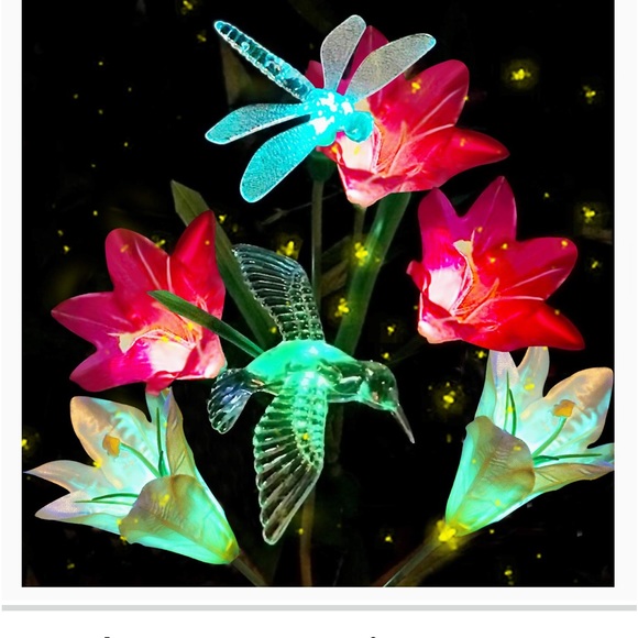 Anpro Outdoor Solar LED 2-pack of 3 Flowers Garden Lights Waterproof - Picture 8 of 16